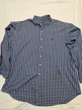 Ralph Lauren Blake Shirt Men's XL Blue Tartan Plaid Long Sleeve Button Down B10